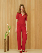 Cotton Plissé Pants