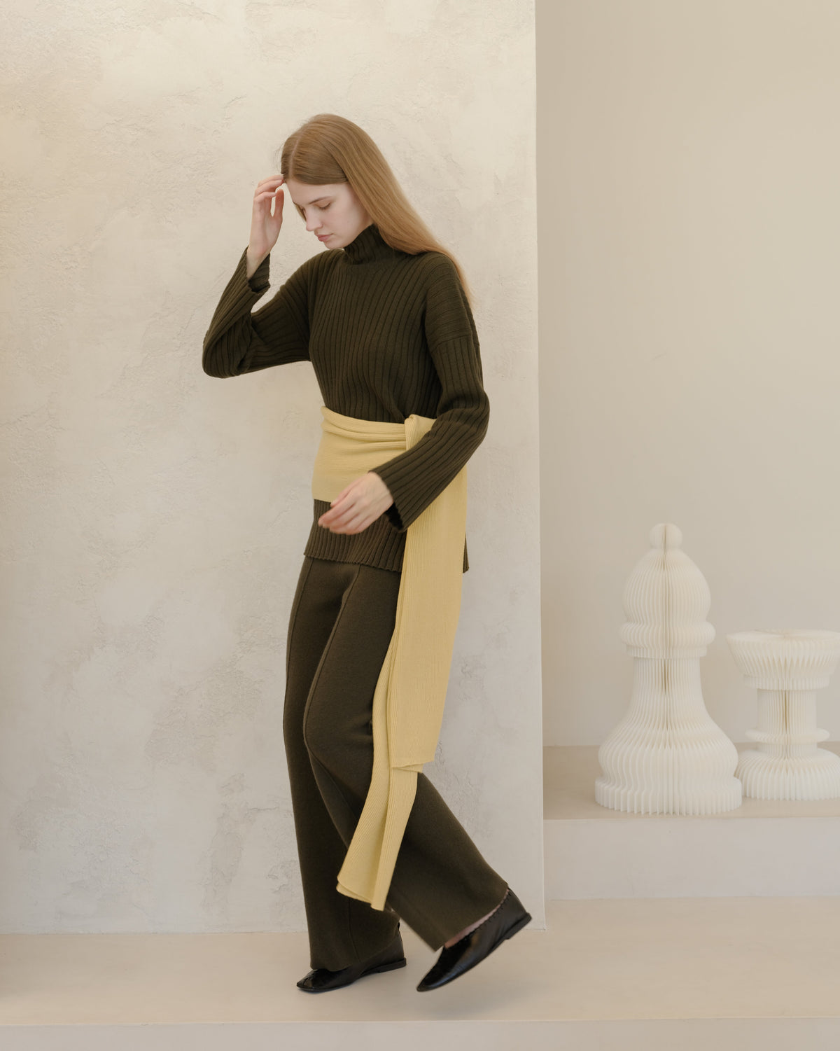 Cashmere Mix Ribbed High Neck