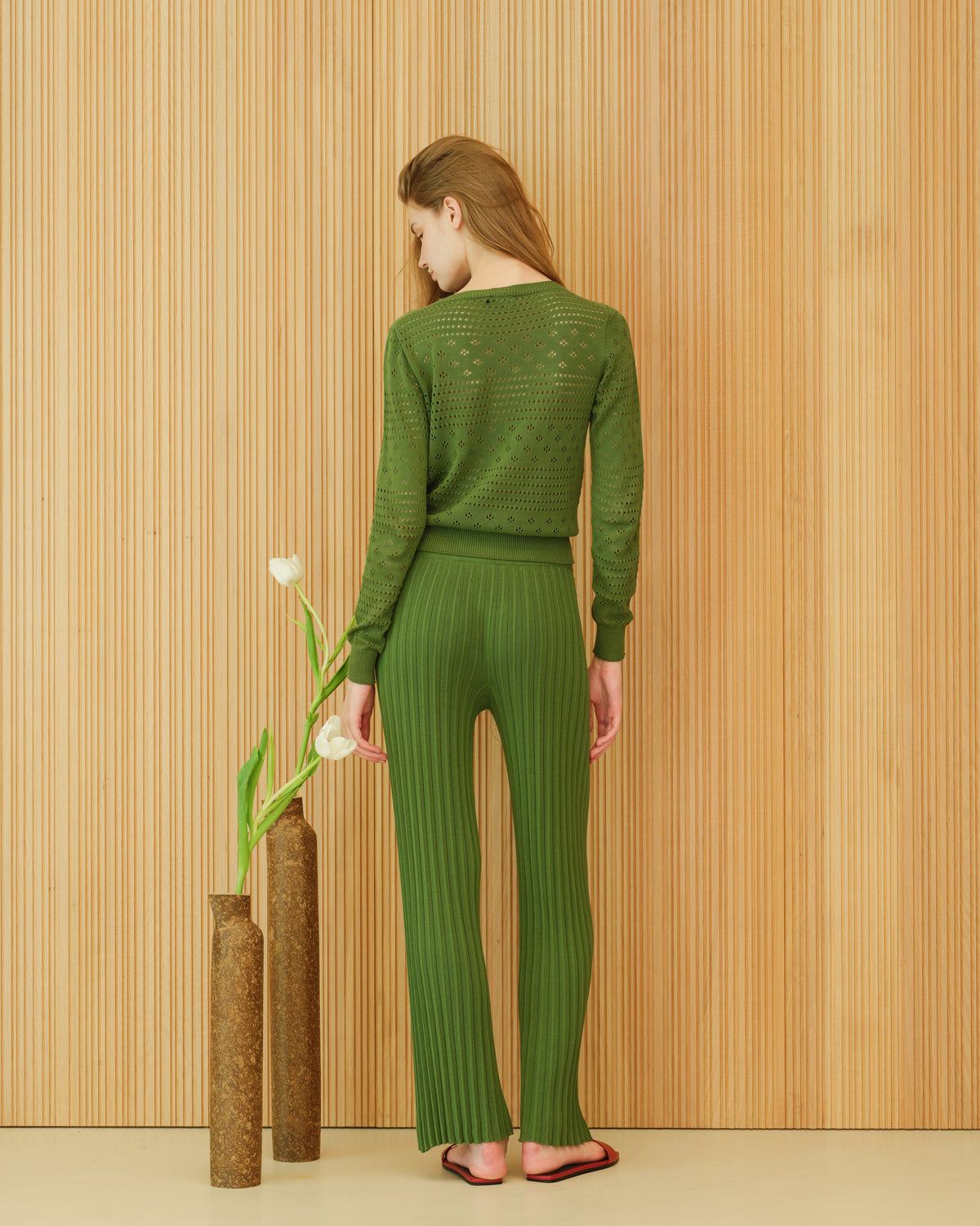 Cotton Pointelle Sweater