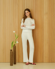 Cotton Pointelle Sweater