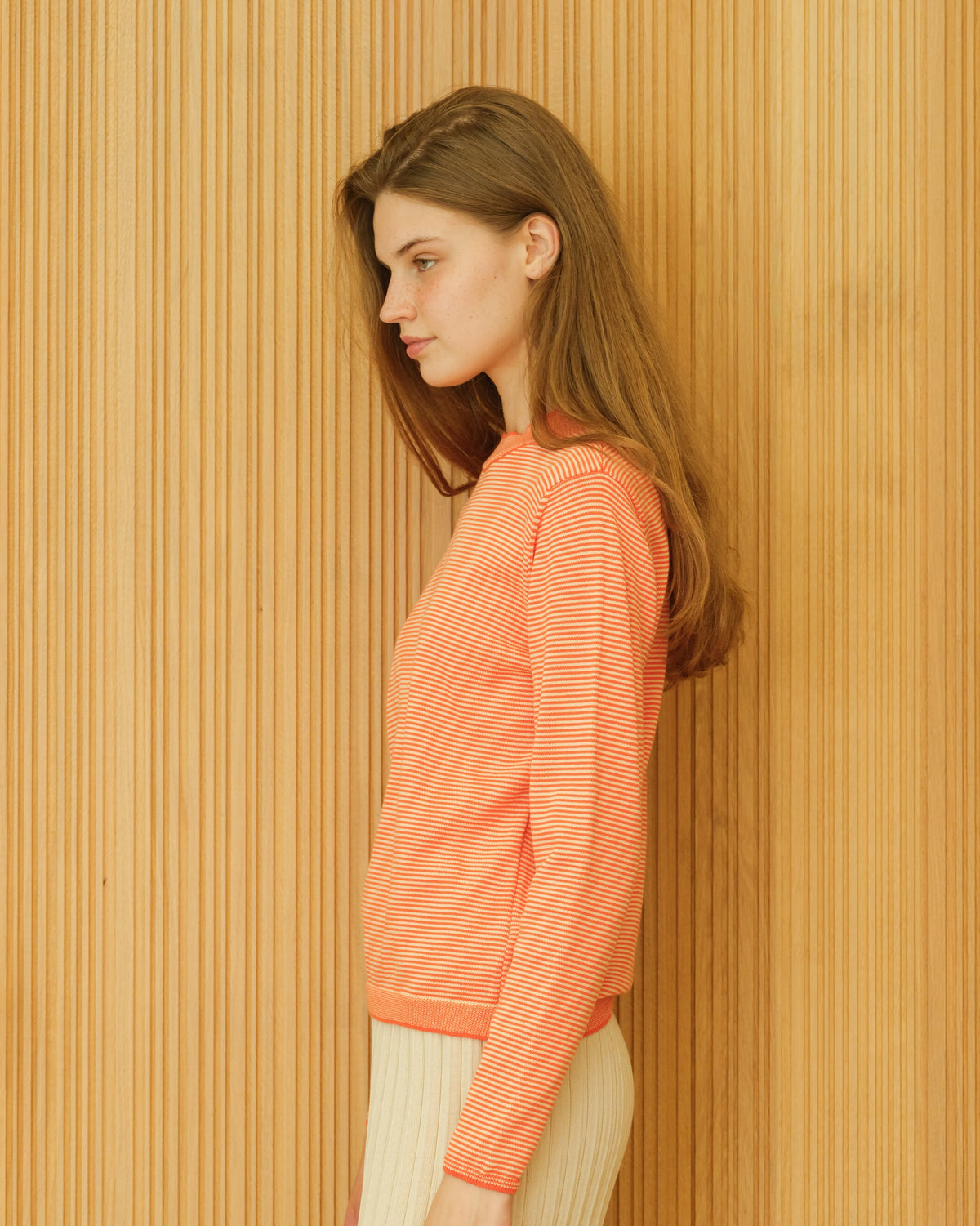 Pima Cotton Striped Crewneck