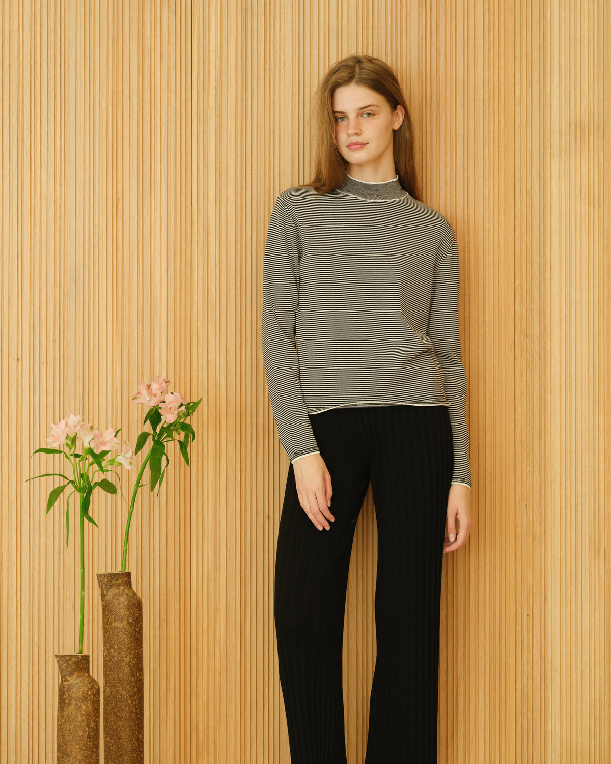 Pima Cotton Striped Crewneck