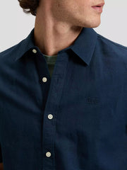 Lee Camicia Uomo Manica Corta 112376564 Rivet Navy Lino Cotone