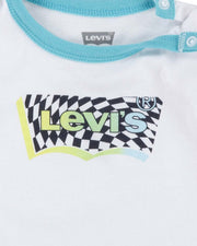 Levi's Kids completino infant T-shirt e Short in jeans 6EH020-W1T bright white