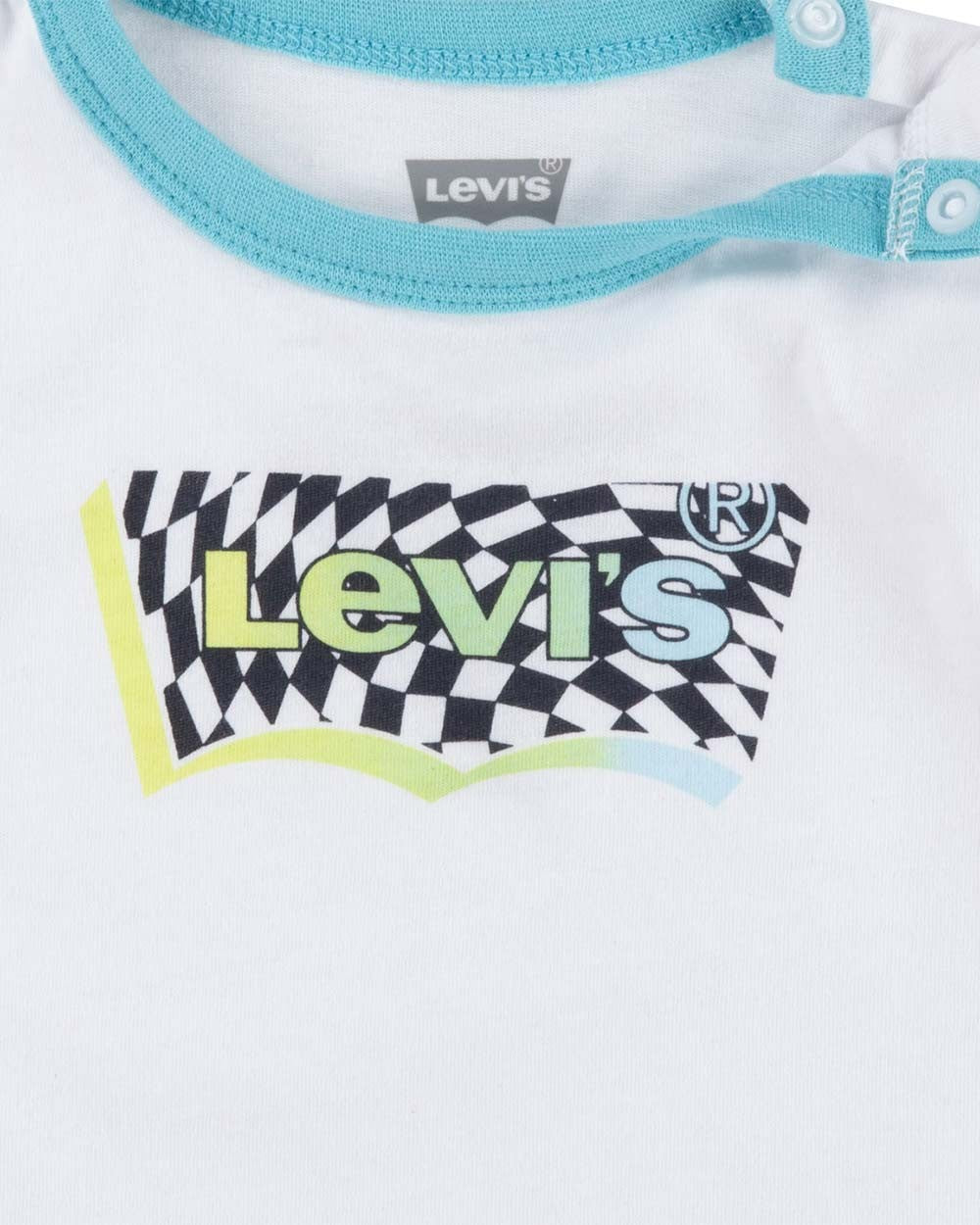 Levi's Kids completino infant T-shirt e Short in jeans 6EH020-W1T bright white