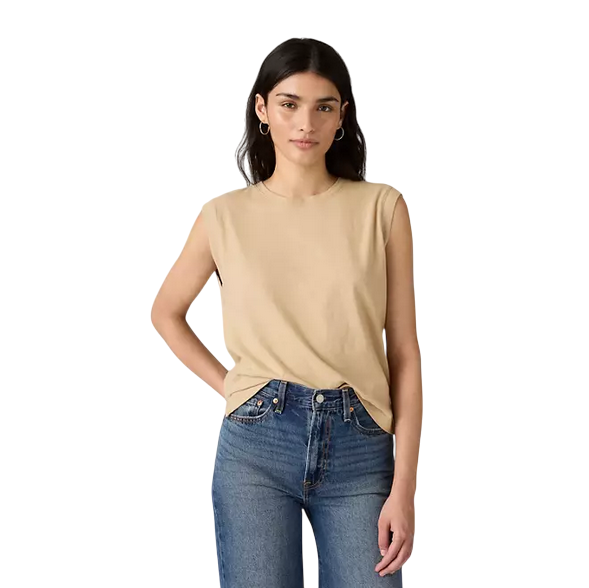 Levi's maglietta smanicata da donna Boxy A87940010 safari