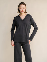 Extra Fine Merino V-Neck Maxi Sweater