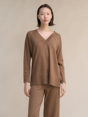 Extra Fine Merino V-Neck Maxi Sweater