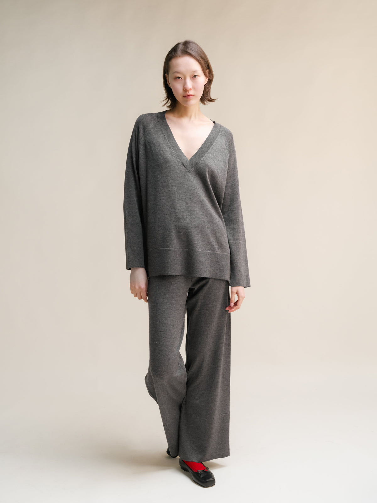 Extra Fine Merino V-Neck Maxi Sweater