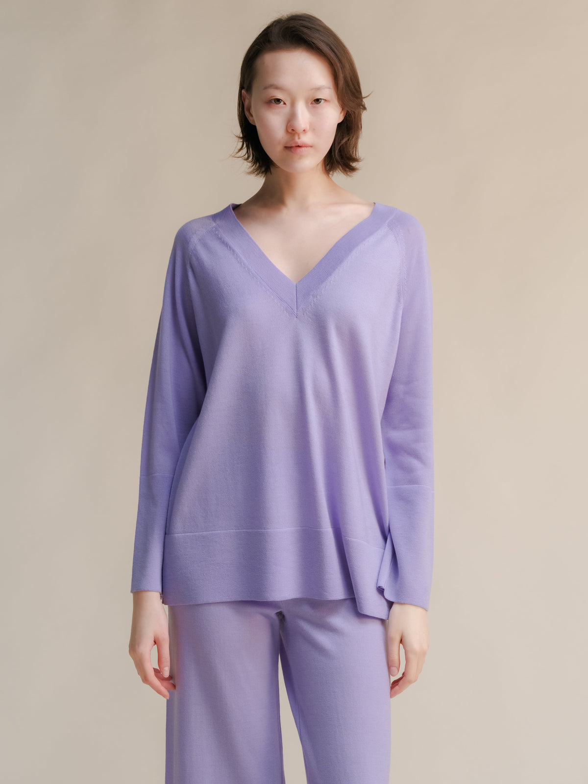 Extra Fine Merino V-Neck Maxi Sweater