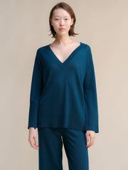 Extra Fine Merino V-Neck Maxi Sweater