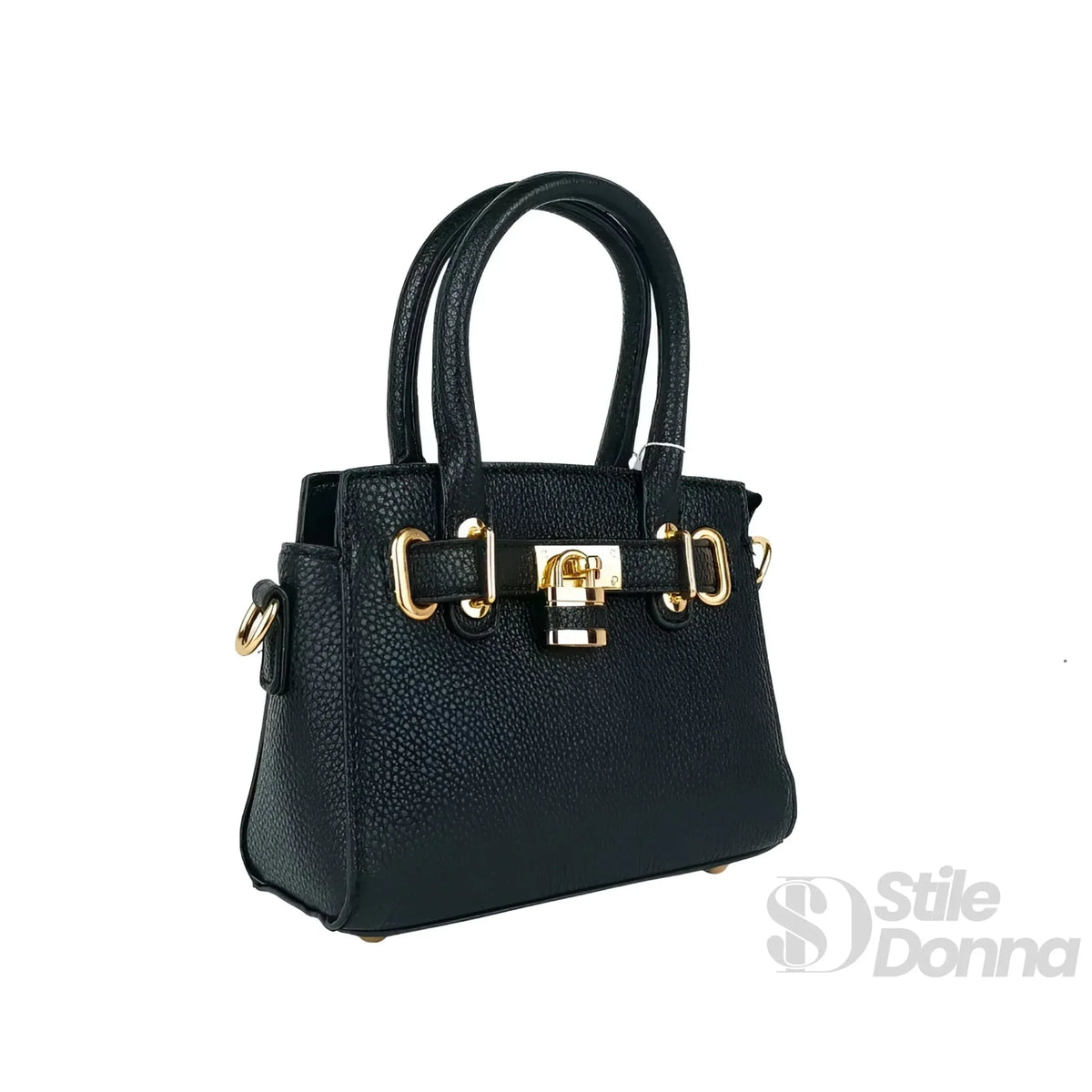 Nina Mini Borsa in Ecopelle con Finiture Oro