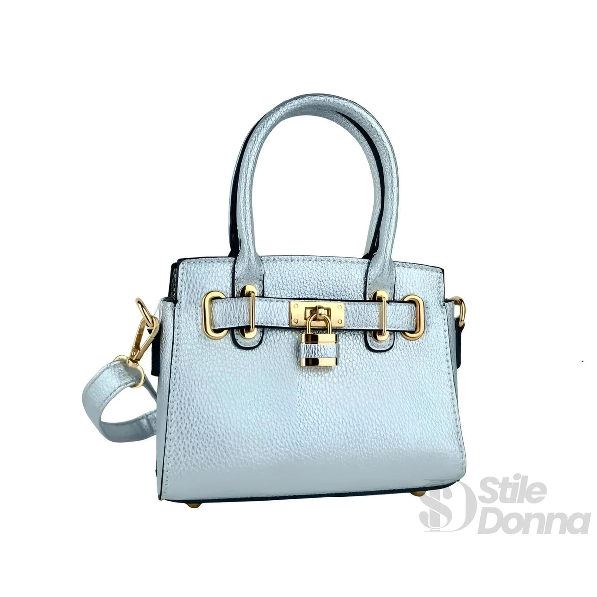 Nina Mini Borsa in Ecopelle con Finiture Oro