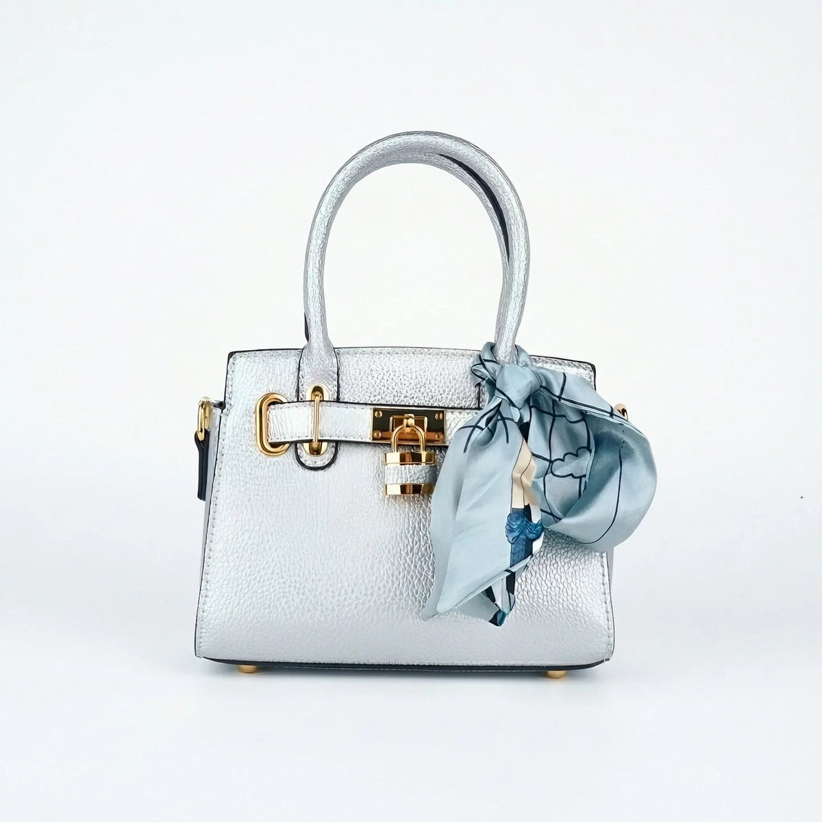 Nina Mini Borsa in Ecopelle con Finiture Oro