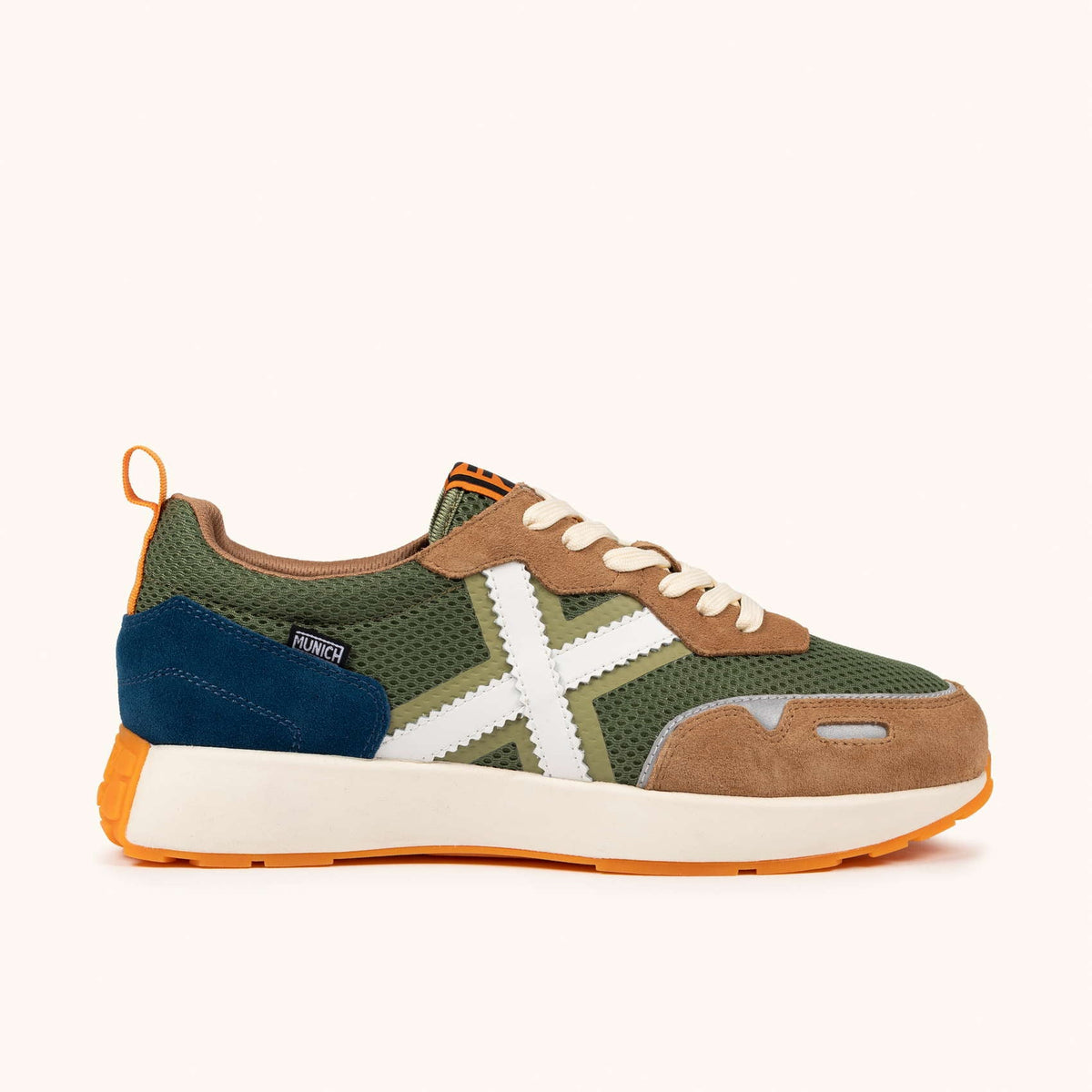 Munich scarpa sneakers da uomo XEMINE 96  8907096 verde-marrone-blu - Eleganza Sportiva