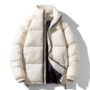 Men's Loose Fitting Solid Standing Collar Fashionable Jacket