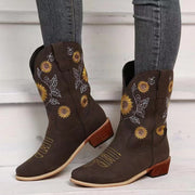 Plus Size Knight Dr Martens Boots Embroidered Fashion Women's Mid-calf