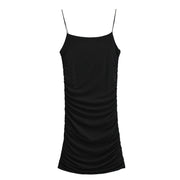 Pure Hot Girl Double Layer Pleating Rubber Band Sling Dress