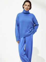 Women's Multi-color Turtleneck Solid Color Sweater Loose Pullover Stand Collar