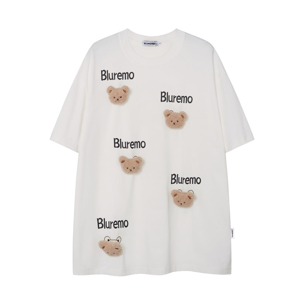 Cartoon Bear Three-dimensional Decoration Short Sleeve