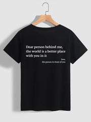 Plain Letter Jacket Round Neck Short Sleeve