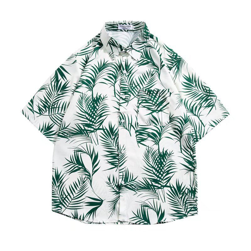 Men's Retro Hong Kong Style Short Sleeve Printed Shirt