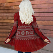 Women's Digital Printing Collarless Long-sleeved Jacket