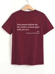 Plain Letter Jacket Round Neck Short Sleeve