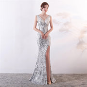 Long Sequined Plus Size Banquet Evening Dress