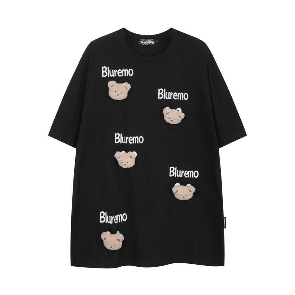 Cartoon Bear Three-dimensional Decoration Short Sleeve