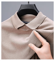Middle-aged Men's Pure Color Warm Keeping Bottoming T-shirt