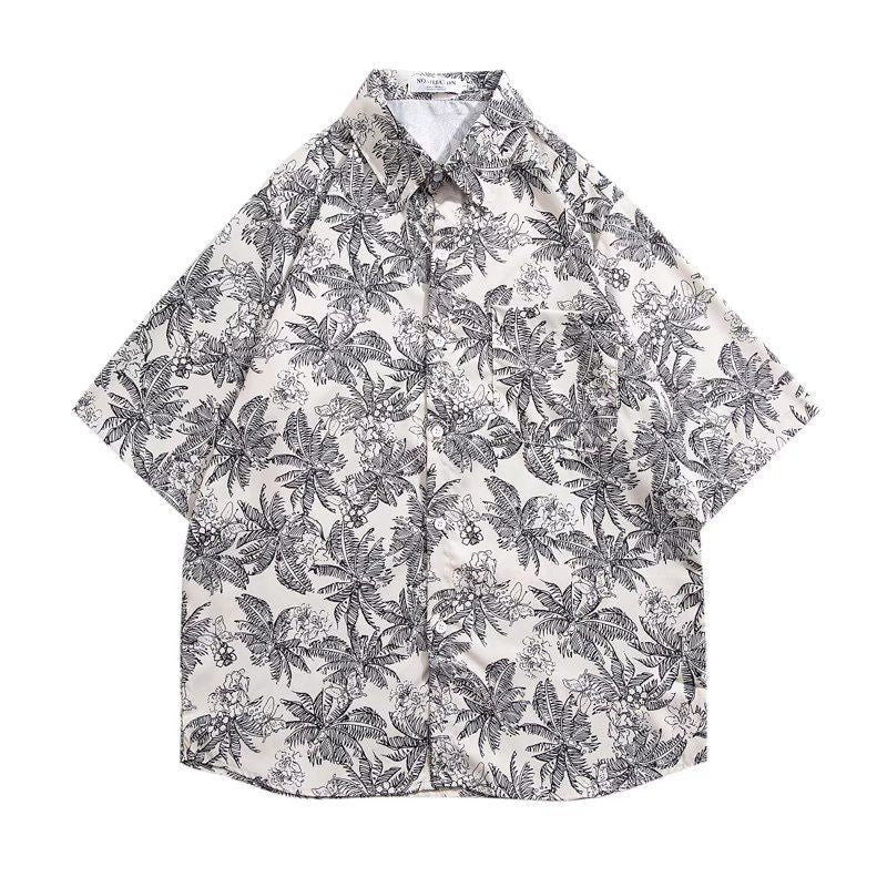 Men's Retro Hong Kong Style Short Sleeve Printed Shirt