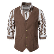 Men's Retro Medieval Vest Solid Color Slim Fit