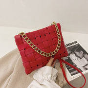 PU Women's Textured Woven Handbag