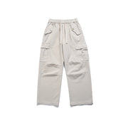 Solid Color Three-dimensional Pocket Decoration Straight-leg Trousers Men