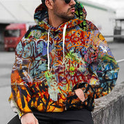 Men's Pullover Hooded Sweatshirt Letter Pattern