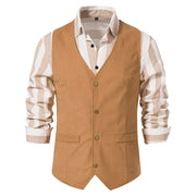 Men's Retro Medieval Vest Solid Color Slim Fit