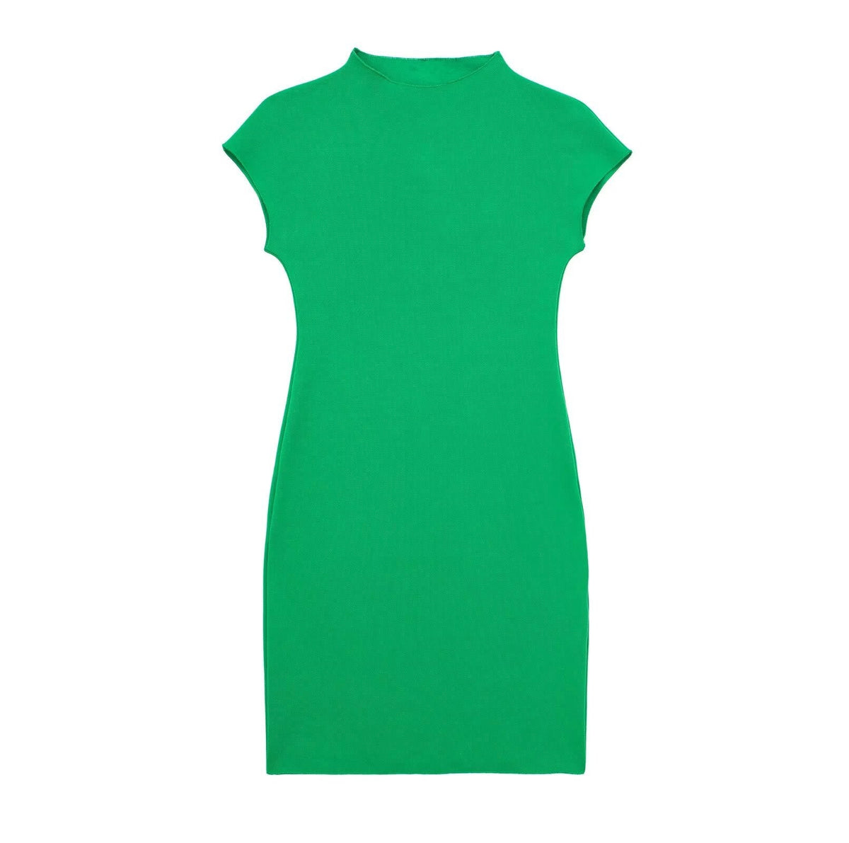Women's Solid Color Stretch Knitted Short Dress