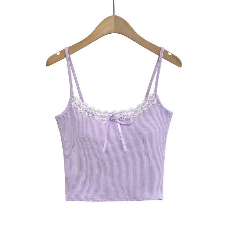 Dopamine Hot Girl With Chest Pad Lace Lace Strap Camisole