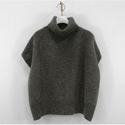 Back Slit Knitted Vest Sweater Loose