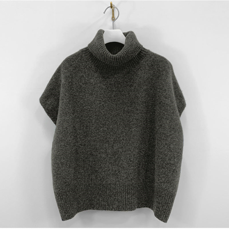 Back Slit Knitted Vest Sweater Loose