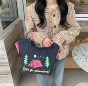 Artistic Simple Denim Crossbody Handbag