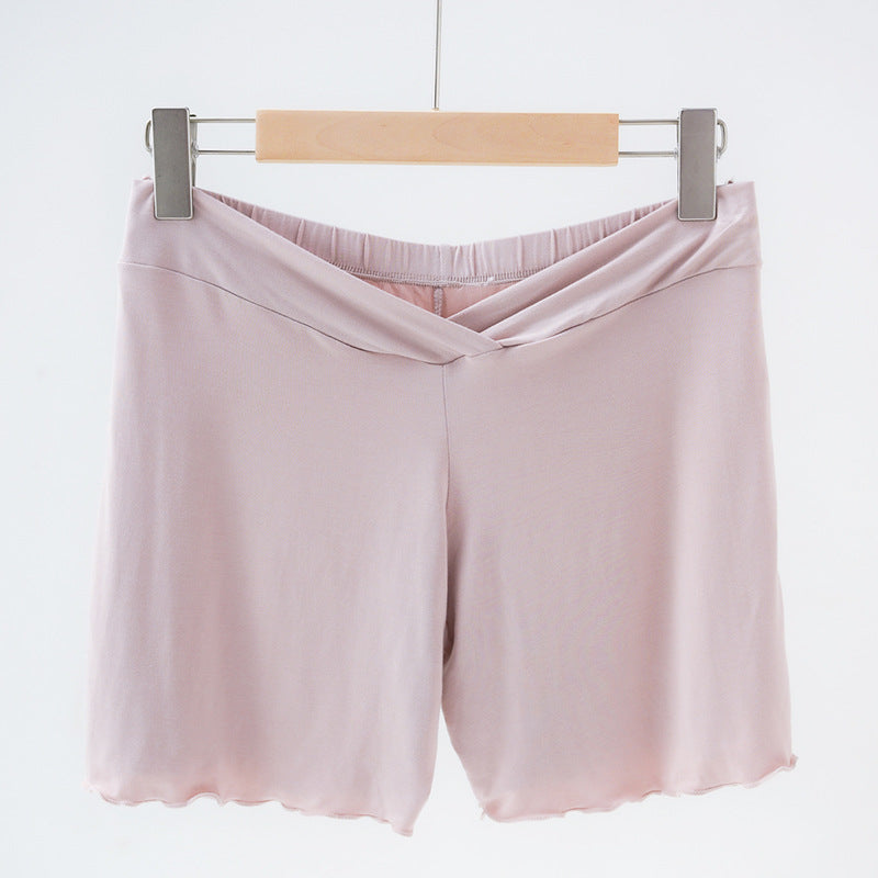 Summer Anti-exposure Belly Support Summer Thin Leggings Shorts Low Waist Plus Size