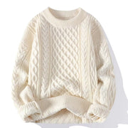 Autumn And Winter New Men's Twist Sweater Casual Round Neck Pullover Top
