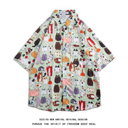 Men's Retro Hong Kong Style Short Sleeve Printed Shirt