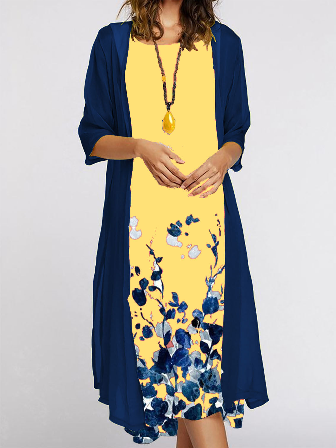 Women's Fashion Printed Vest Dress Suit