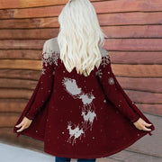 Women's Digital Printing Collarless Long-sleeved Jacket
