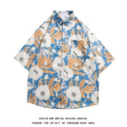 Men's Retro Hong Kong Style Short Sleeve Printed Shirt