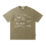 Patch Letter Washed And Worn Short Sleeve