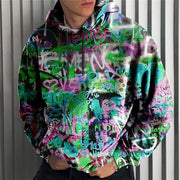 Men's Pullover Hooded Sweatshirt Letter Pattern